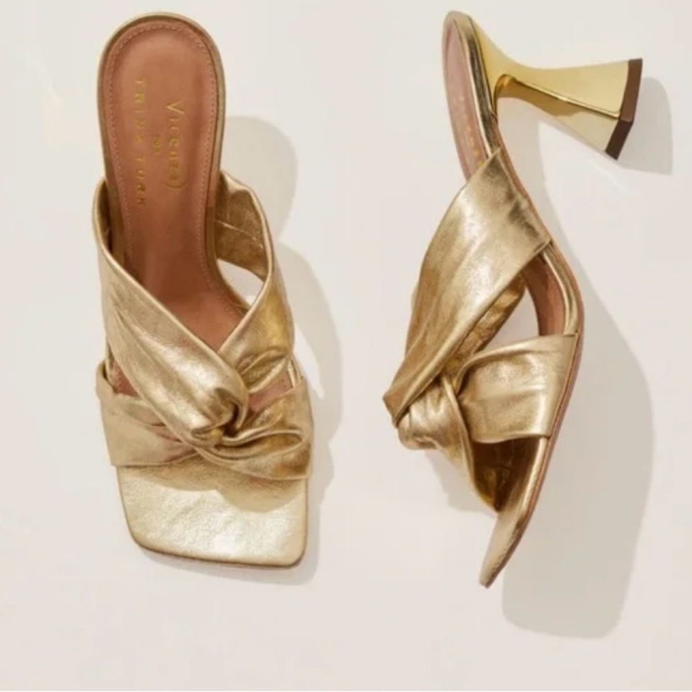 VICENZA for TRINA TURK Gold Celebration Heel -Hard to Find These Beauties!